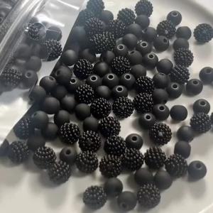 64/340pcs Black and White Acrylic 8mm DIY Production Kit with Splatter Dots and Solid Colors. DIY Couple Bracelets