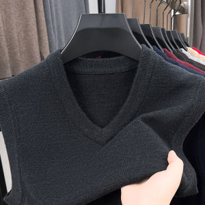 TUCANO | Solid Color Warm V-neck Knitted Sweater Vest