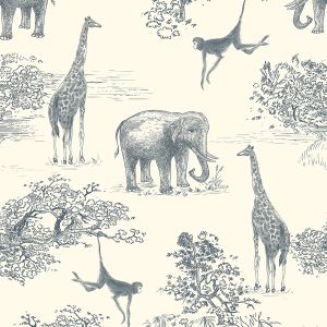 【Ready Stock】Peel and Stick Wallpaper Cream White Animal Wallpaper for Kids Room Animal Zoon Contact Paper