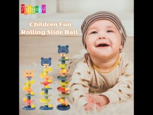 730Baby Basketball Rolling Slide Ball 3/5/7 Layers Stack Tower Insert Gliding Baby Early Educational Toy Mainan Bola Kanak