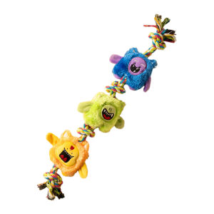 HamshMoc Indestructible Dog Chew Toys Durable Dog Cotton Rope Toys War Dog Toy for Aggressive Chewers Stress Relief Chew Squeaky