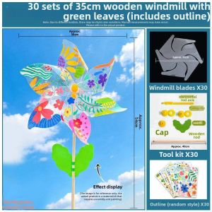 DIY Painting Wooden Handheld Windmill