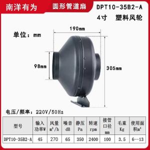 Nanyang Youwei Max Airflow Rate round Pipeline Blower Kitchen Discharge Fume Supercharged Powerful Centrifugal Exhaust Fan