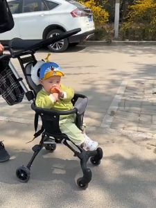 【จัดส่งจากกรุงเทพฯ】นำขึ้นเครื่องบินได้ พกพาได้  รถเข็นเด็ก รถเข็นเด็กพับได้ 4 ล้อ หน้า-หลัง ดันได้ 2 ทิศทาง