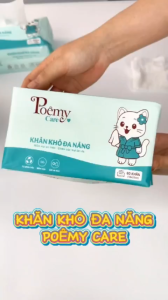 Khăn mặt khô đa năng Poemy Care lau khô lau ướt - Khăn lau dùng một lần
