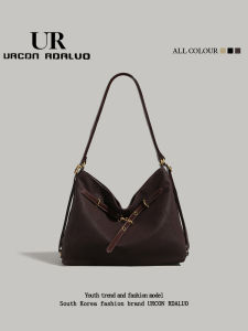 UR Retro Large Capacity Tote Bag Womens Summer New Fashion Double Shoulder Bag Versatile Commuter Tote Single Shoulder Bag