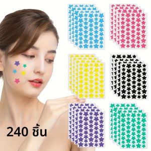 แผ่นแปะสิวไฮโดรคอลลอยด์ซุปเปอร์สตาร์ 240 ชิ้น - รูปดาวน่ารัก สีสันสดใส กลิ่นหอม ปราศจากพาราเบน เหมาะสำหรับ