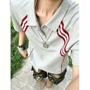 ZHUOCAN | Color Block Striped Short Sleeve Polo for Men Summer Cool & Stylish Cleanfit