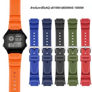 18 มม.สําหรับนาฬิกา CASIO AE1200/1300/1000 W-219 เปลี่ยนยางซิลิโคนนาฬิกาผู้ชายสายรัดข้อมือสร้อยข้อมือ Accessorie