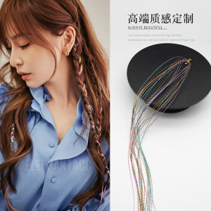 European Hip Hop Dreadlocks Twist Braid Embellished Shiny Hair Rope Color Ribbon Hair Tie Colorful Ropes Cool Personality Hair Rope