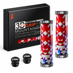 CNCLOL Silicone MTB Bike Handlebar Grips Lock-On Anti-Slip Shock-Absorbing Bicycle Grips for Mountain Bike Cycling