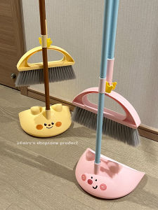Cute Pig Broom And Dustpan Set for Home Cleaning Floor Kit Non-Stick Hair Trash Scoop Dormitory Small Broom Household Tools