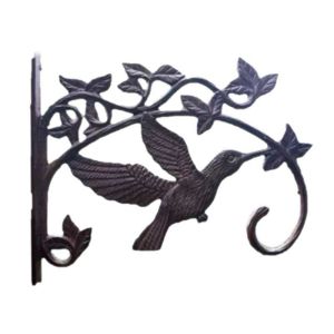 European Style Iron Art Cast Iron Plant Pot Hanging Hooks Bird of Paradise Design Garden Balcony Wall Decorative Hooks