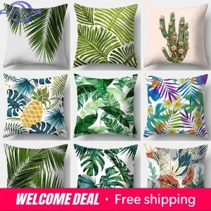 Living Room Luxury Art Home Sofa Simple Cushion Pillowcase Tropical Plant Print Decorative Cushion Cover