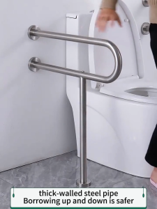 Toilet U-Shape Handle Grab Besi pemegang tandas oku Toilet handle for elderly Toilet holder for elderly 304 Stainless