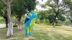 Halloween Dinosaur Rabbit Inflatable Clothing Mount Stereo Dinosaur Clothing Ball Childrens Costume Easter