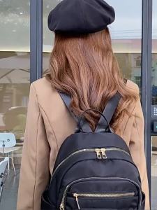 Women Fashion Backpack Korean Large Capacity Simple Womens Bag School Checker Car Sewing Rivet Beg Galas Belakang Perempuan