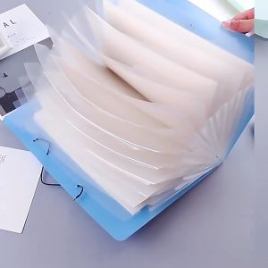Expending File Holder A4 Expand Folder 12 Cells Transparent File Organizer with Botton for Office School