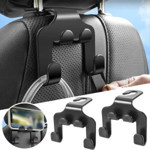 New Car Back Seat Hooks Double Head Mobile Phone Hoder Fastener Clip Interior Headrest Hanging Bag Storage Hanger Hook