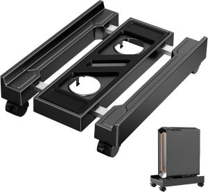 Giá Đỡ CPU Có Thể Điều Chỉnh Độ Cao Tích Hợp Quạt Làm Mát RGB Và Đèn - Giá Đỡ Máy Tính Để Bàn Di Động Xoay Được Dưới Gầm Bàn