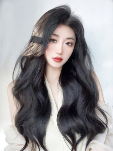MENGSIQIAN | Tóc giả Full Lace dài xoăn có mái