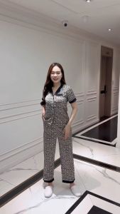 Set bộ pijama phối viền đen quần lưng thun có túi - MS0294 (Hình thật shop chụp)