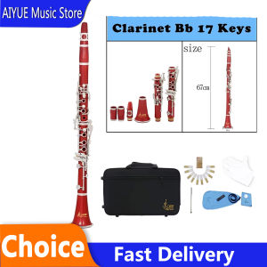 IRIN | SLADE Bb Clarinet 17 Keys 6 Rings Red Clarinet Portable Woodwind Instrument Smooth Key Action With Complete Accessories