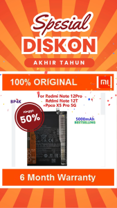 Baterai BP4K compatible Xiaomi Redmi Note 12 Pro / Note 12T / Poco F5 / Poco X5 Pro 5G Original