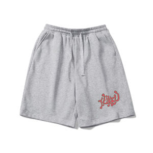 Summer Sport Shorts for Men Trendy Brand Loose Fit Five Inches Mid-Pants Casual High Street Teenage Boys Fashion Polyester Cotton Blend