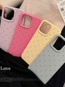 เคสโทรศัพท์ซิลิโคนนุ่มรูปหัวใจสีพื้นสำหรับ Apple iPhone 17 pro Max 15 pro 12 16 13 pro เคสโทรศัพท์แบบดั้งเดิมสไตล์เกาหลี