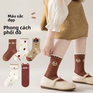 Tất thể thao MiiOW Cat Person vải cotton dài đến bắp chân thoáng khí thấm hút mồ hôi