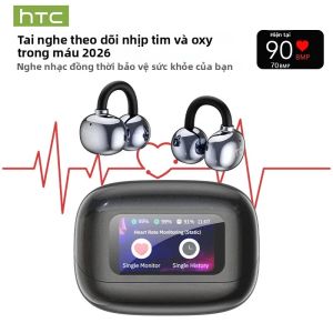 Tai Nghe Bluetooth HTC NE41 TWS Tai Nghe Bluetooth Không Dây Máy Đo Nhịp Tim Cho Công Nhân Tai Nghe Cách Ly Âm Thanh Động Có Hộp Sạc
