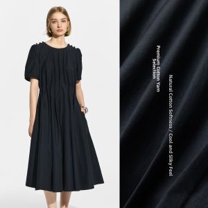 BEIQIANI | Pleated Round Neck Vintage Waist-Cinching Summer Dress