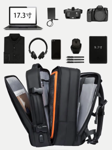 Ayuqi® 45L Expandable Backpack Men Large Capacity Waterproof Travel Backpack Fits 17.3 inch Laptop With USB