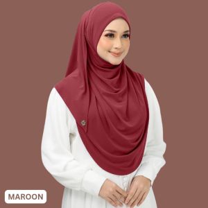 Cataleya Plain Instant Shawl - Instant Shawl / Instant Tudung / Instant Hijab / Slip-on Hijab / Tudung Sarung / Ironless Hijab