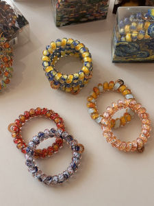 ริบบิ้นผูกผมยืดหยุ่นสูงสำหรับผู้หญิง ไม่ทำลายผม ไม่มีรอย ริบบิ้นผูกผมทรงหางม้าสีสันสดใส ตกแต่งผมฤดูใบไม้ร่วงและฤดูหนาว วัสดุยางยืด