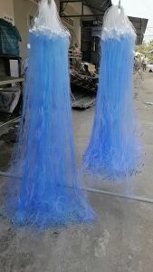 Lưới Bắt Cá 3 Màng Thái Ruột Tàu Bườm 0.15 / 2 Bìa Xanh sư tử 0.25. ( Bắt Dùn khoảng 45m )