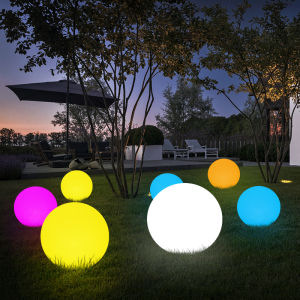Outdoor LED Colorful round Ball Lamp Landscape Lighting Floor Lamp Courtyard Lawn Plug-In Ground Light American Simple Style
