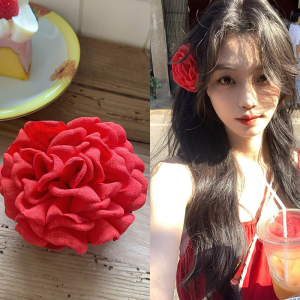 กุหลาบผมกรงเล็บคลิปบรรยากาศความรู้สึกดอกไม้กิ๊บหญิงขดผมฉลามคลิป