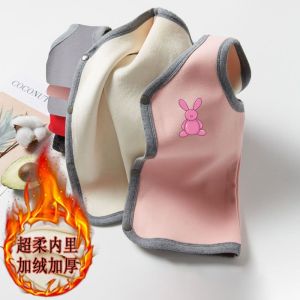 Pure Cotton Fleece-lined Thickened Kids Vest Western Style All-Matching Korean Vest Fall and Winter Inner Wear Keep Baby Warm Waistcoat Vest