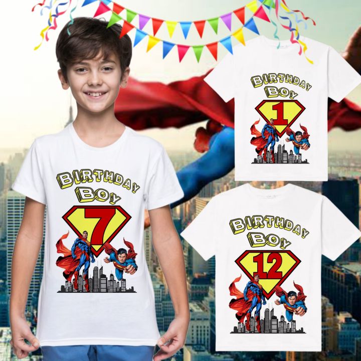 Superman birthday shirt online