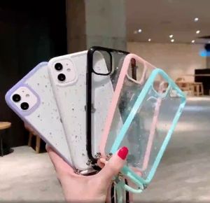 ส่งในไทย! Glitter iPhone case 12 Pro / 12 Pro max เคสไอโฟน เคสใส+เชือก สายคล้องคอ เคสสะพายข้าง กันกระแทก ซิลิโคน