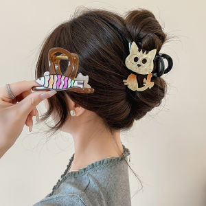 Easy Makeup 2024 New Premium Scented Vinegar Kitten Hair Claw for Women Hair Accessories Shark Claw Style Other Material