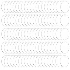 100 Pieces of 5cm Blank Transparent Round Acrylic Suitable for Keychain Replacement DIY Accessories Creative Keychain Pendants