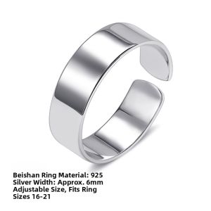 KELANXI | Trendy Minimalist Silver Ring for Men