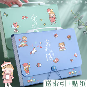 กระดาษเรียงลำดับแบบพกพาความจุขนาดใหญ่ A4 ช่องใส่เอกสารหลายชั้นสำหรับนักเรียน แผ่นใส แบ่งปันข้อมูล แผ่นรองหนังสือ กระดาษเรียงลำดับ