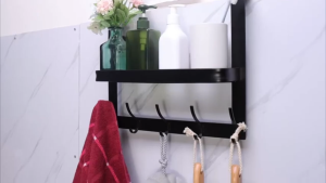 Door Organizer Hanging Rack Hooks 2 in 1 Design with 6 Hooks Nail Free Hat Clothes Coat Towel Bag Metal Door Hanger Bathroom Bedroom
