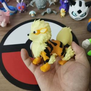 Bandai | Anime Arcanine Growlithe Cartoon Character Proportion World 1:20 Diy 3d Printing Kawaii Character Desktop Model Kids Toys Gifts