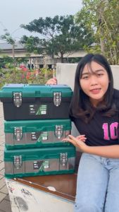 ISKU Tool Box Besar 17/19 Inch Bahan PP Toolbox Kotak Peralatan Perkakas/2 Tingkat kotak perkakas