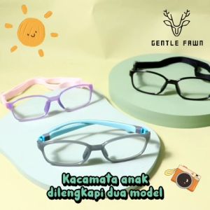 Gentle Fawn Kacamata Anak/Remaja Antiradiasi Blueray Sinar Biru Gadget/TV/Komputer Style Kotak Free Tali Fashion Anak Perempuan Dan Laki-laki 9105